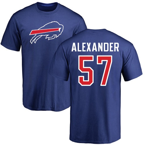 Men NFL Buffalo Bills #57 Lorenzo Alexander Royal Blue Name and Number Logo T Shirt->women nfl jersey->Women Jersey